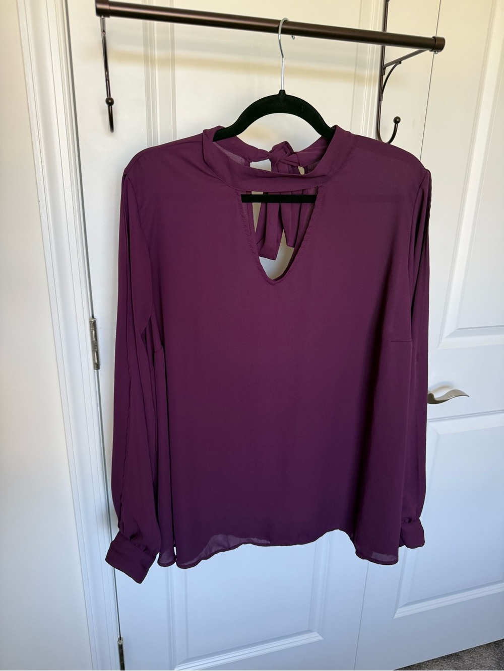 torrid Plum Tie-Back Keyhole Blouse